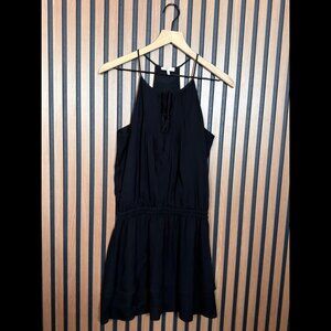 Joie Dress Small Womens Black Tiered Sleeveless Tassel Tri Gauze Knit